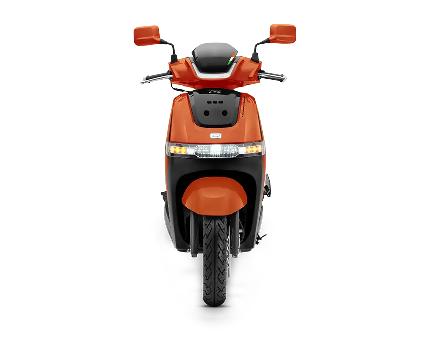 TVS iQube Electric Scooter Celebration Orange Colour Front View